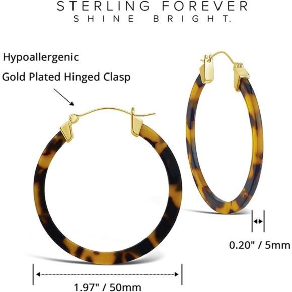 50mm Resin Hoop Earrings - Picture 3 of 3